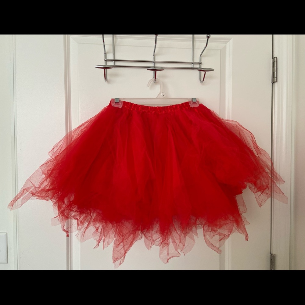 Red tulle skirt